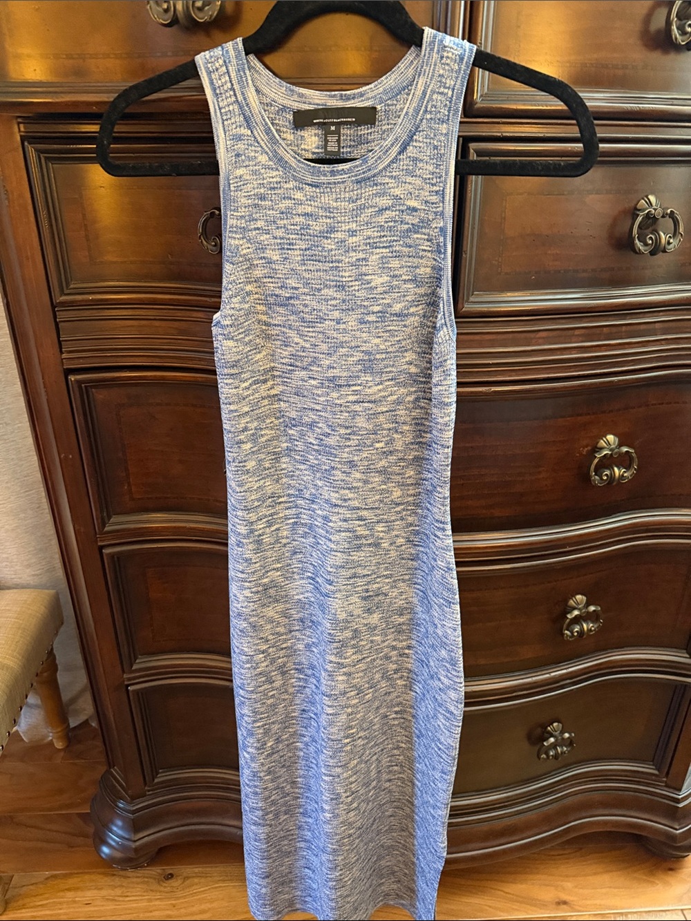 White House Black Market Sleeveless Blue Heather Maxi Dress